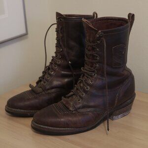Men's Chippewa Packer Western Leather Boots Lace Up Size 9.5D